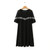 Patchwork Lace Dress Women Black Striped Casual Loose Short Sleeve Summer Trumpet Dress