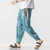 Summer Ultra-Thin Ice Silk Harem Pants National Style Patchwork Joggers Track Pants Men