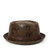 100% Leather Fedora Hat for Men Flat Pork Pie Hat Gentleman Bowler Church Jazz Sun Hat