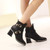 Women Boots Buckle Ankle Boots Women Shoes Zipper Cheap High Heel Boots Woman