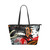 Women's Leather Tote Bag, Black & Multicolor Abstract Double Handle