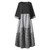 Casual Plaid Kaftan Sundress Women Spliced Dresses Printed Maxi O-Neck Holiday Bohemian Vestidos Robe Femme