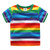 2021 Summer Fashion 2 3 4 5 6 7 8 9 10 Years Colourful Handsome Stripe Kids Baby Boys Girls Rainbow Short Sleeve Cotton T Shirt