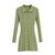Aproms Elegant Green Thick Ribbed Knitted Shirt Dress Women 2021 Winter Buttons Long Sleeve Stretch Bodycon Short Mini Dresses
