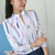 Plus Size Women White Tops and Blouses Fashion Stripe Print Casual Long Sleeve Office Lady Work Shirts Female Slim Blusas