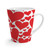 Coffee Cup - Latte Ceramic Mug 12 oz / Love Red Hearts