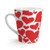 Coffee Cup - Latte Ceramic Mug 12 oz / Love Red Hearts