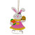 X37E Wooden Easter Rabbit Hanging Pendant DIY Art Crafts Bunny Ornaments Gift Home Party Decorations