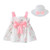 Summer Newborn Baby Clothes Infant Girl Clothes Korean Cute Flower Sleeveless Cotton Beach Dress+Sunhat Baby Princess Dresses