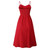 Plus Size Casual Summer Beach Dress Sundress Sexy Spaghetti Strap V-Neck Button Women Midi Red Robe Femme