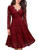 Summer Mesh Lace Hollow Out Womens Dress Elegant V-neck Floral Vintage Large Hem Long Sleeve Midi Length Dresses