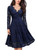 Summer Mesh Lace Hollow Out Womens Dress Elegant V-neck Floral Vintage Large Hem Long Sleeve Midi Length Dresses