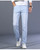 New Autumn Mens Loose Straight Stretch Jeans Casual Classic Style Cotton Denim Sky Blue Pants Male Brand Trousers