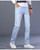 New Autumn Mens Loose Straight Stretch Jeans Casual Classic Style Cotton Denim Sky Blue Pants Male Brand Trousers