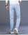 New Autumn Mens Loose Straight Stretch Jeans Casual Classic Style Cotton Denim Sky Blue Pants Male Brand Trousers