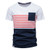 Striped Patchwork T Shirts for Men Summer Short Sleeve 100% Cotton Mens T-shirts Tops Tees Fashion Casual Men Clothing