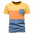 Striped Patchwork T Shirts for Men Summer Short Sleeve 100% Cotton Mens T-shirts Tops Tees Fashion Casual Men Clothing