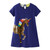 Jumping Meters Summer Children Girls Dresses  Unicorn Beading Stripe Princess Tunic Fashion Design Cotton Party Dresses