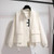 Streetwear Plus Size White Jackets Women Basic Stand Collar Cropped Coat Loose Lace Up Cardigan Solid Pocket Casual Outerwear