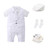 Baptism Baby Boys Suit For 0-24 Months Infant Summer Gentleman Formal Costume White Romper With Tie Newborn 5 PCS Birthday Dress