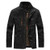 Mens Jacket Warm Coat Solid Color Stand-up Collar Multi-pocket Zipper Jacket for Autumn Winter