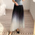 Women Skirt Summer Elastic High Waist Pleated Skirts Female Stitching Color Long Skirt Streetwear