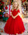 Red Custom Flower Girl Dress Puffy Tulle Girls Pageant Gown Children Birthday Party New Year Christmas Dress