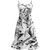 Women Floral Summer Dress Spaghetti Strap V Neck Sexy Party Beach Sundress Vintage Robe