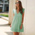 Hollow Out Mini Dress Sexy V Neck Lace Short Ruffle Sleeve A Line Sundress Casual Loose Kawaii Summer Beach dress new year