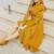 Spring Autumn Ruffle Swing Party Midi Dress Women Vintage Velvets Robe Femme French Elegant Waist Dresses