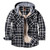 Winter Casual Plaid Hooded Velvet Thickened Warm Men Shirt Men Cotton Loose Long Sleeve Shirts
