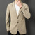 Spring and Autumn New Men Casual blazer  Youth Plaid Jacquard Double Button blazer