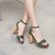 Women Sandals Beige Brown High Square Heels Casual Party Office Lady Sexy Summer Open Toe Ankle Strap Shoes