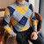 British Style Men Sweater Contrast Knit Crew Neck Pullover Long Sleeve Warm Knitted Sweater Men Clothing