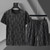 Mens T-shirts 2-pcs Tracksuit set Casual Oversize fatty shorts elasticity Male Streetwear