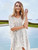 White Boho Hollow Out Cover Up For Woman Sexy Crochet V-neck Kaftan Beach Mini Dress 2022 Summer Short Tunic Beachwear