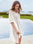 White Boho Hollow Out Cover Up For Woman Sexy Crochet V-neck Kaftan Beach Mini Dress 2022 Summer Short Tunic Beachwear