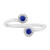0.27 TCW 10K White Gold Natural Diamond Blue Sapphire 2 Stone Wrap Open Ring