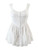 Women White Sleeveless Tank Dress Ladies Square Neck Satin Chiffon  Summer Dress Short