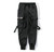 Men Cargo Pants Black Ribbons Block Multi-Pocket Harem Joggers Hip Hop Casual Harem Tide Male Trousers