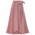 Elegant Office Lady Skirt Bandage Solid Color High Waist Slit Large Hem Long Skirt for Date