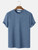 Men T-Shirts Summer Solid Color Round Neck Basic Short Sleeve T Shirt Knitted Casual Loose Top Tee Beach