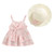 0-3Y Baby Girl Summer Princess Dress Big Bow Decor Flower Pattern Sleeveless Sling Sweet Dress Sun Hat Baby Clothes Sets