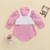 1-5 Years  Girls ClothesTwo-piece Set Pink Turn-down Neckline Long Sleeve Dress and White Square Collar Vest