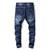 Men Motor Jeans Distressed Tassels Patchwork Jeans Punk Brand Pencil Jeans for Male