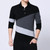 Mens T Shirts Contrast Color Patchwork Long Sleeve Slim Fit Cotton Collar T Shirt Male Clothing