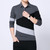 Mens T Shirts Contrast Color Patchwork Long Sleeve Slim Fit Cotton Collar T Shirt Male Clothing