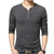 Spring Autumn T Shirt Men Henry Collar Long Sleeve Cotton Solid Color Slim Fit T Shirt Mens Tops Tees