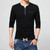 Spring Autumn T Shirt Men Henry Collar Long Sleeve Cotton Solid Color Slim Fit T Shirt Mens Tops Tees