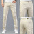 Spring/Summer Men Fit Straight Cotton Stretch Lightweight Pants Classic Badge Youth Men Casual Slim Trousers